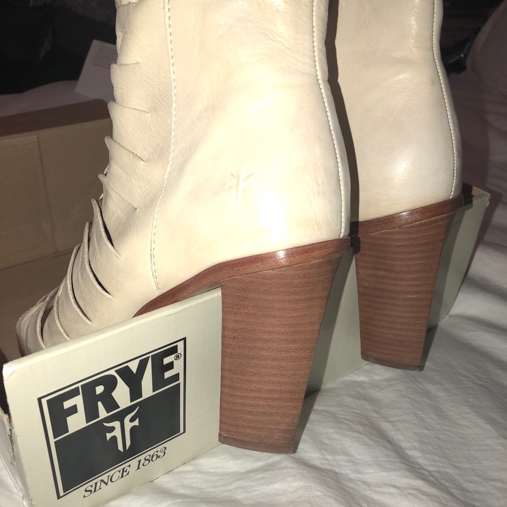 Frye Sophia Braided Peep Toe Booties